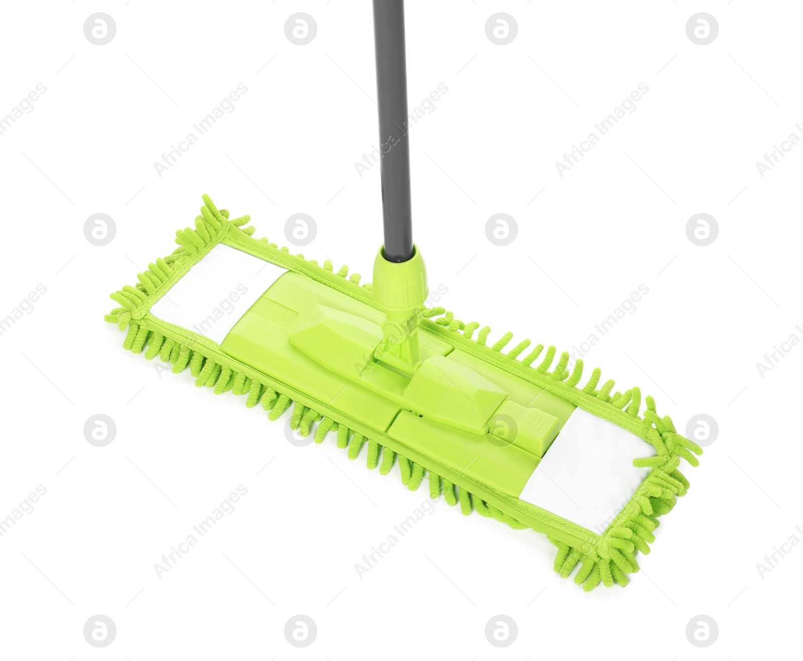 Photo of Microfiber mop isolated on white. Cleaning equipment