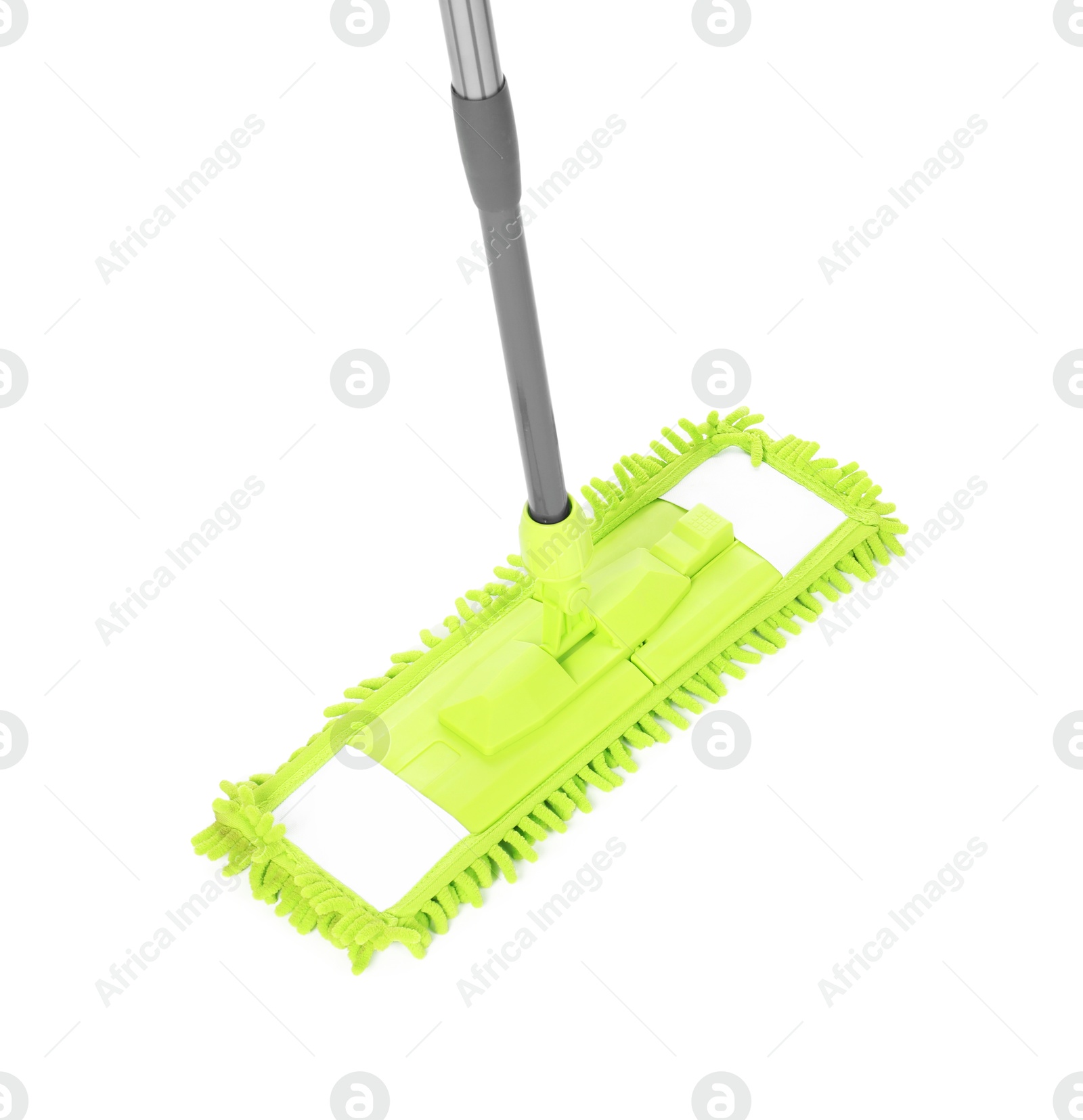 Photo of Microfiber mop isolated on white. Cleaning equipment