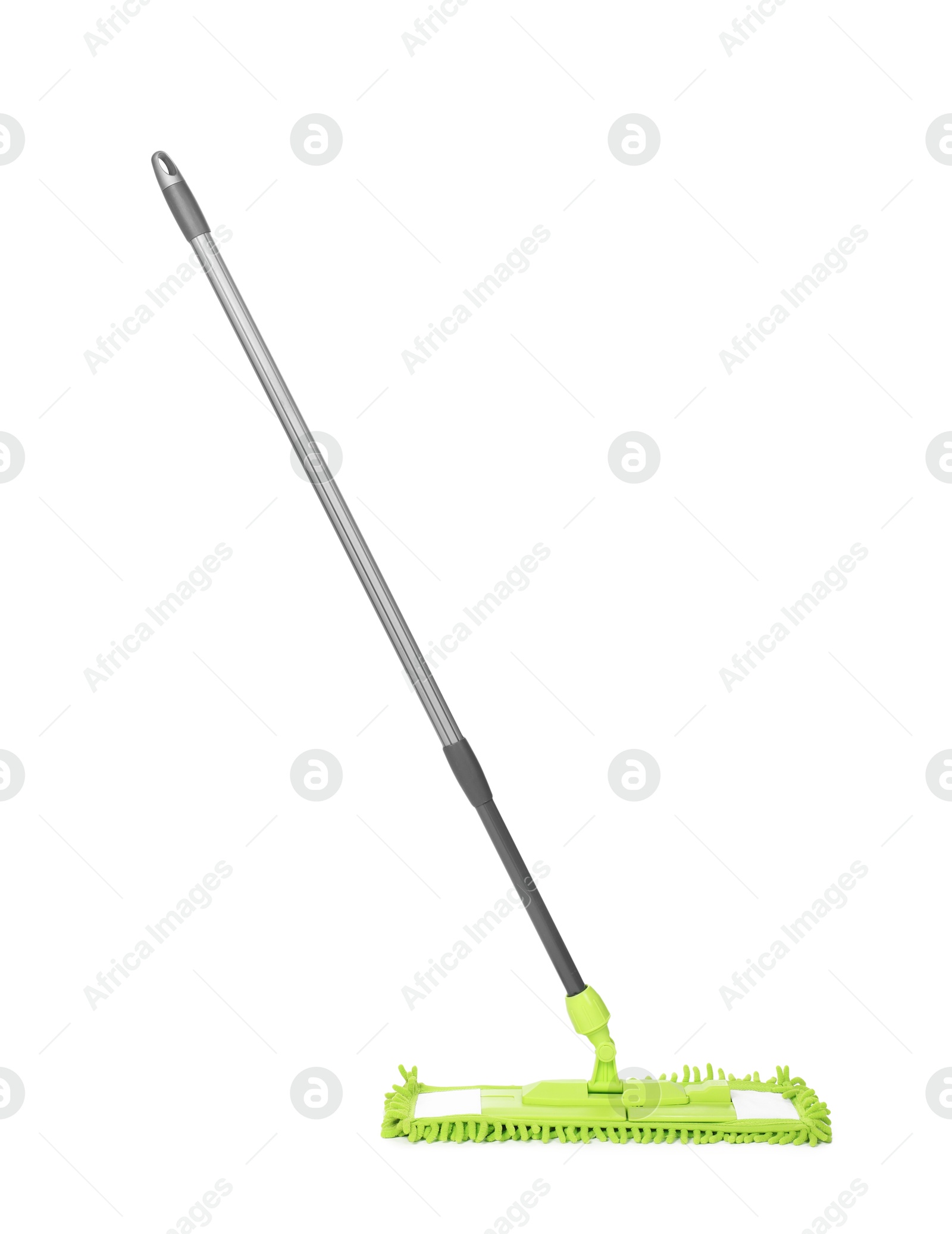 Photo of Microfiber mop isolated on white. Cleaning equipment