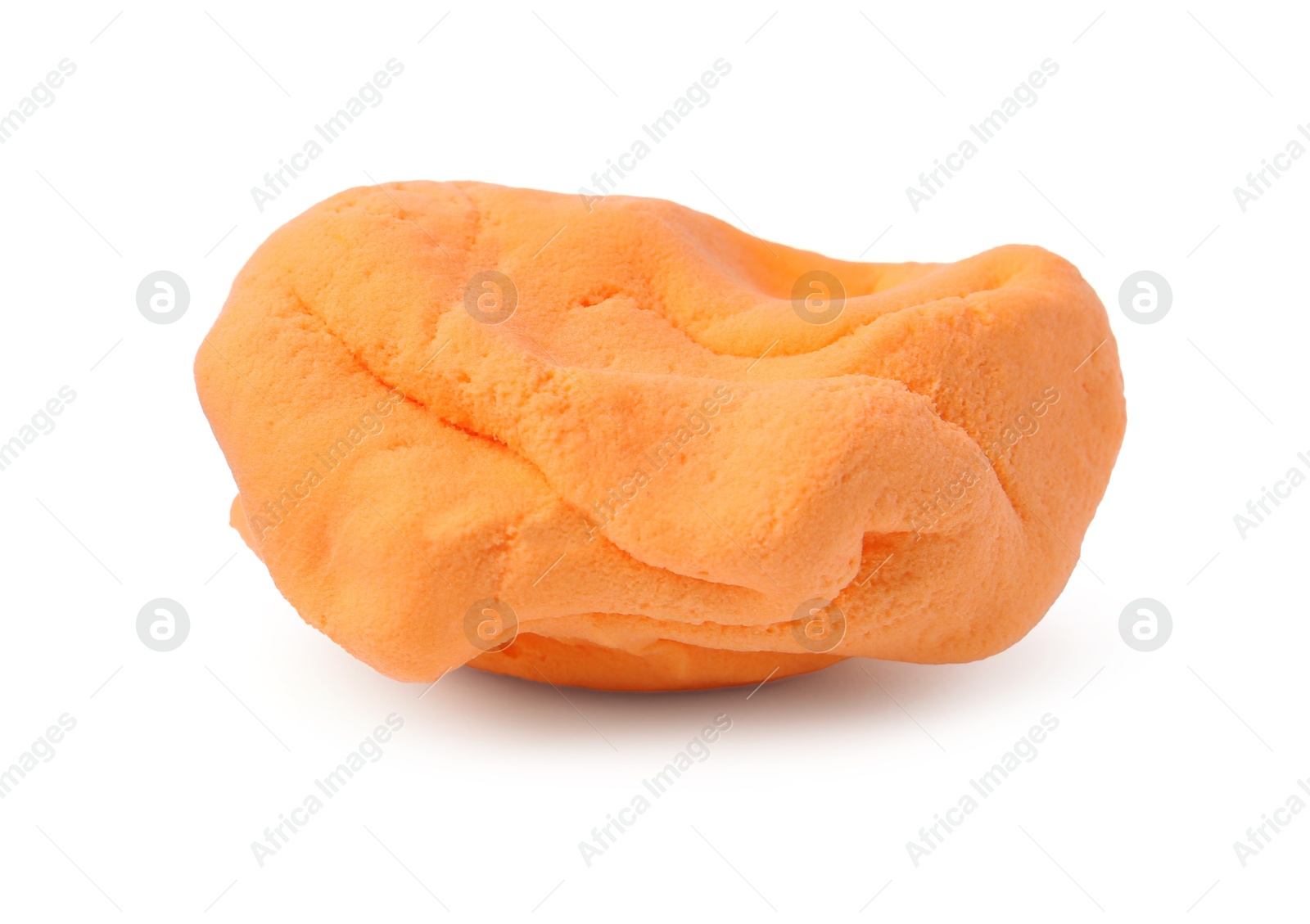 Photo of Bright orange play dough isolated on white