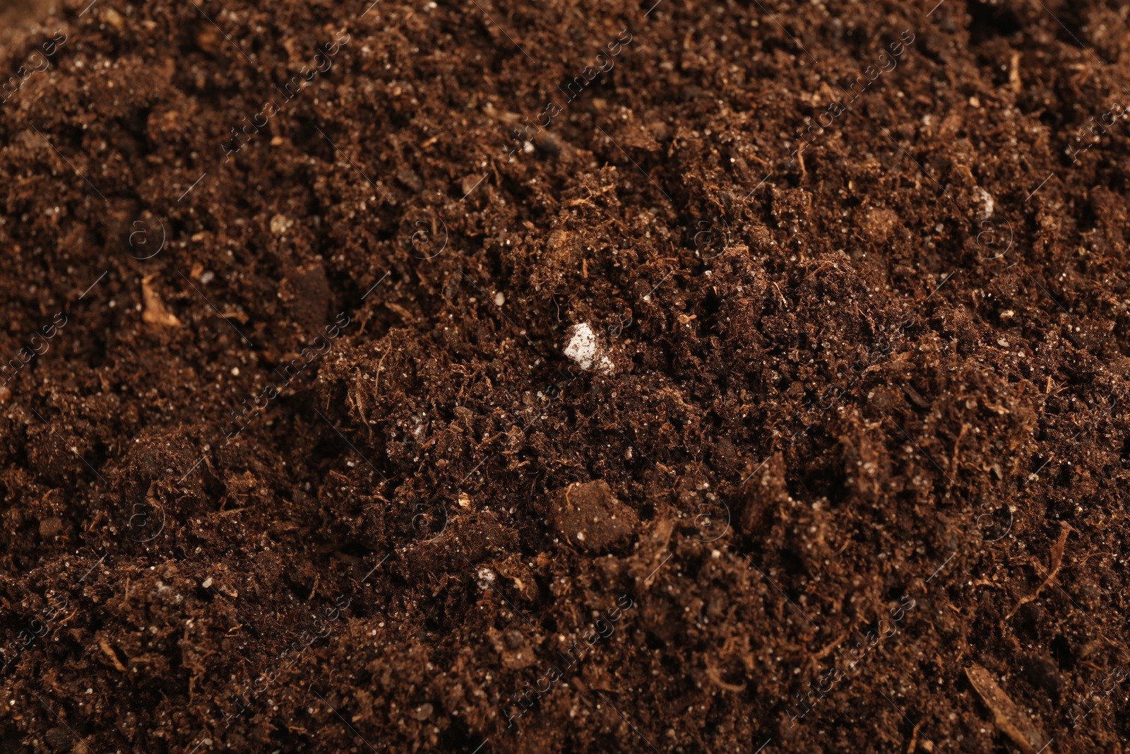 Photo of Texture of fresh soil as background, closeup