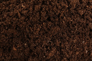 Photo of Texture of fresh soil as background, closeup