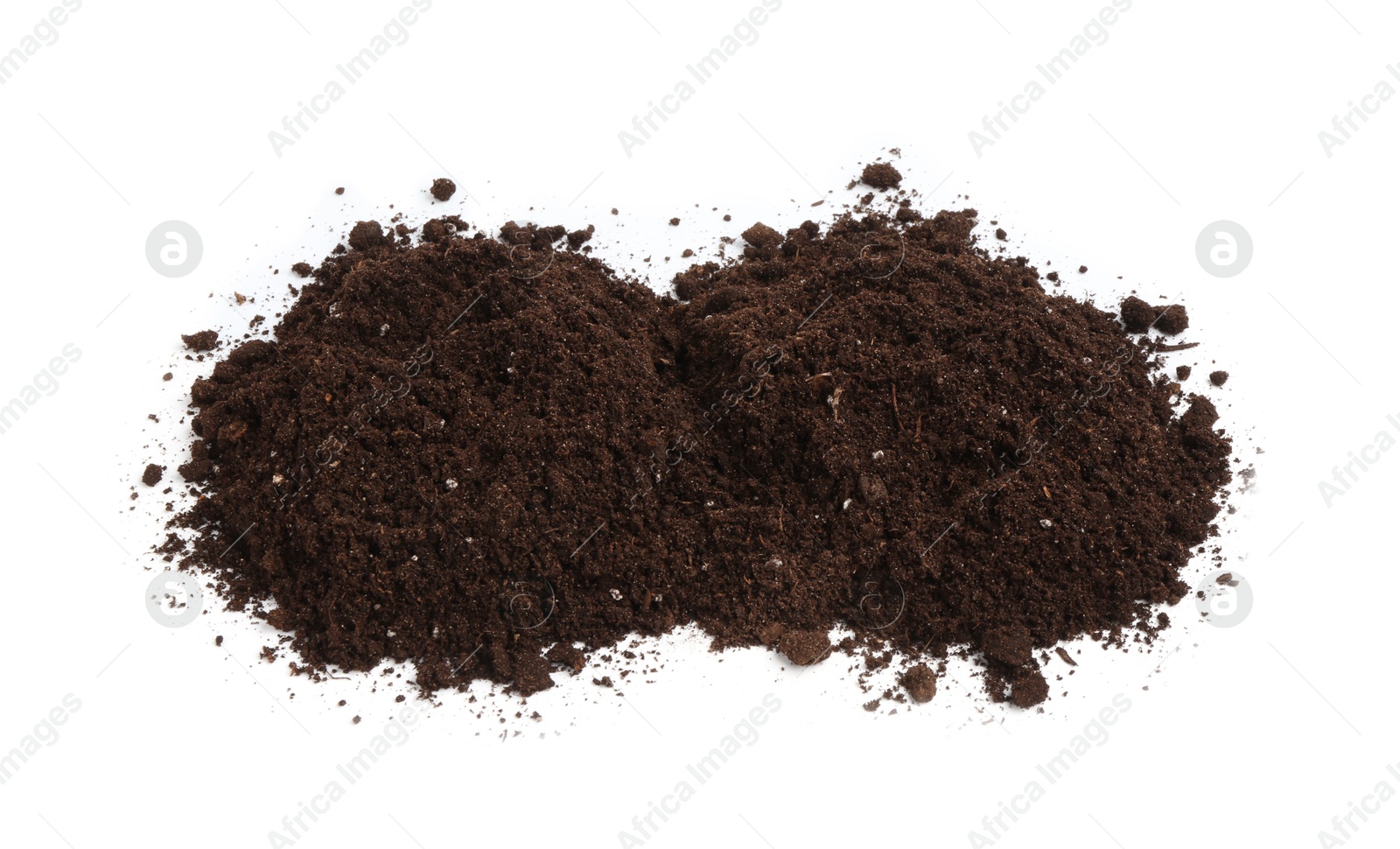 Photo of Piles of fresh soil isolated on white