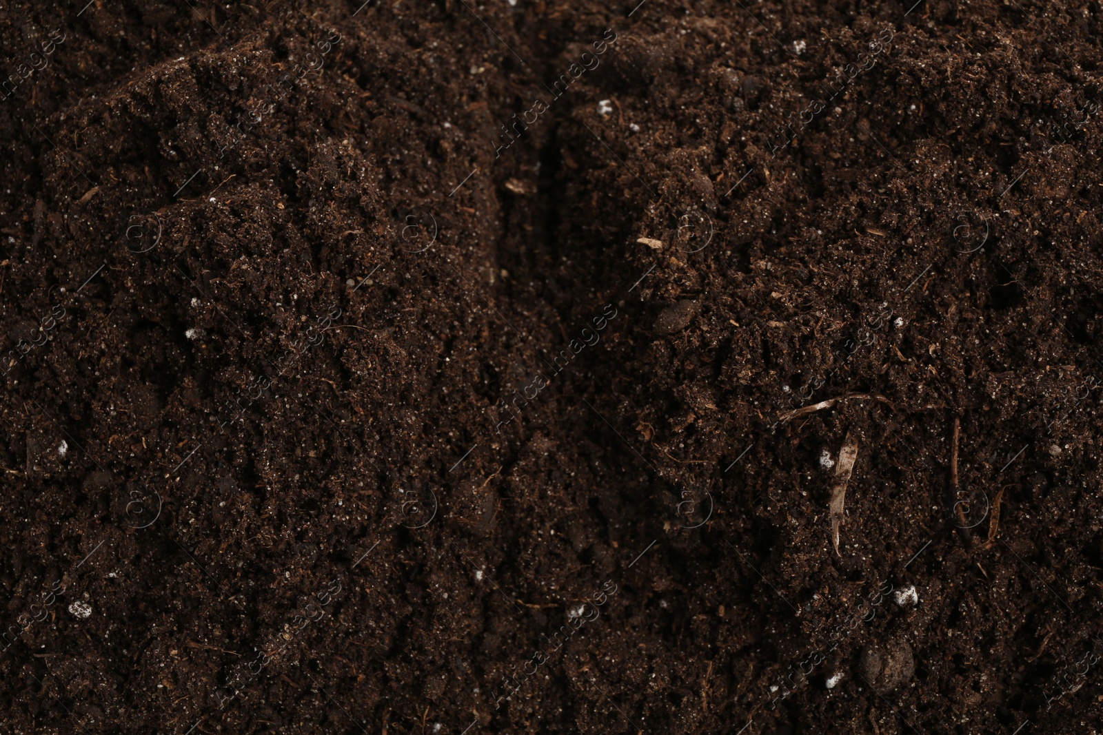 Photo of Texture of fresh soil as background, closeup