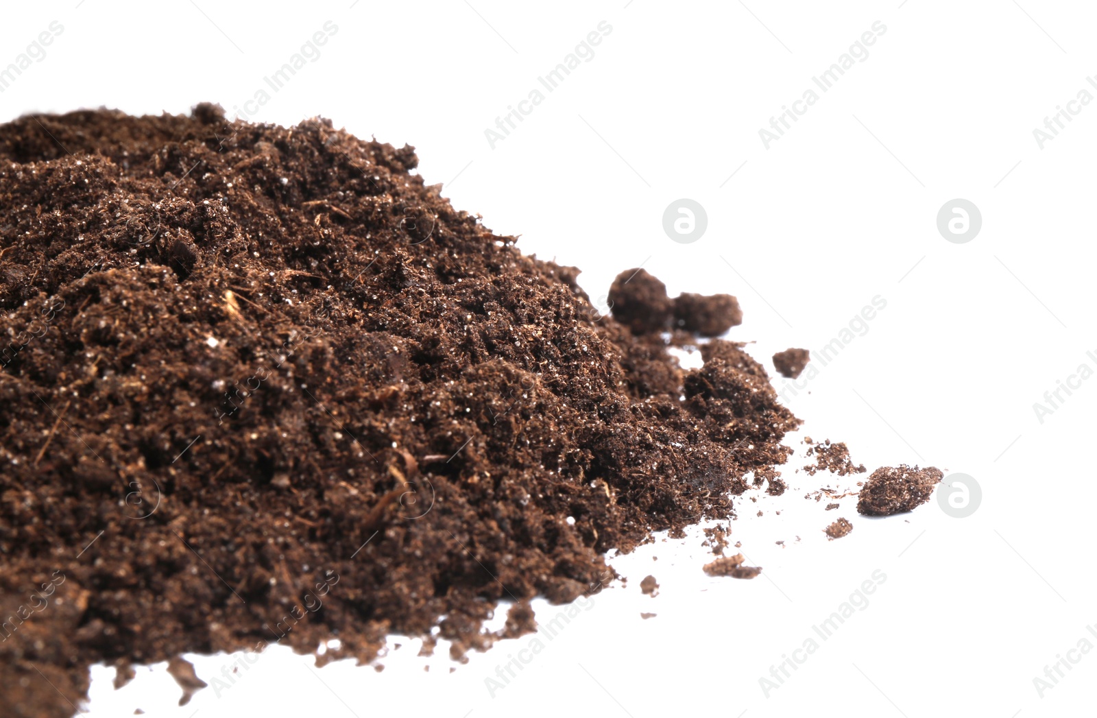 Photo of Pile of fresh soil isolated on white