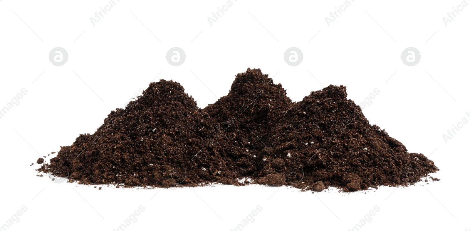 Photo of Piles of fresh soil isolated on white