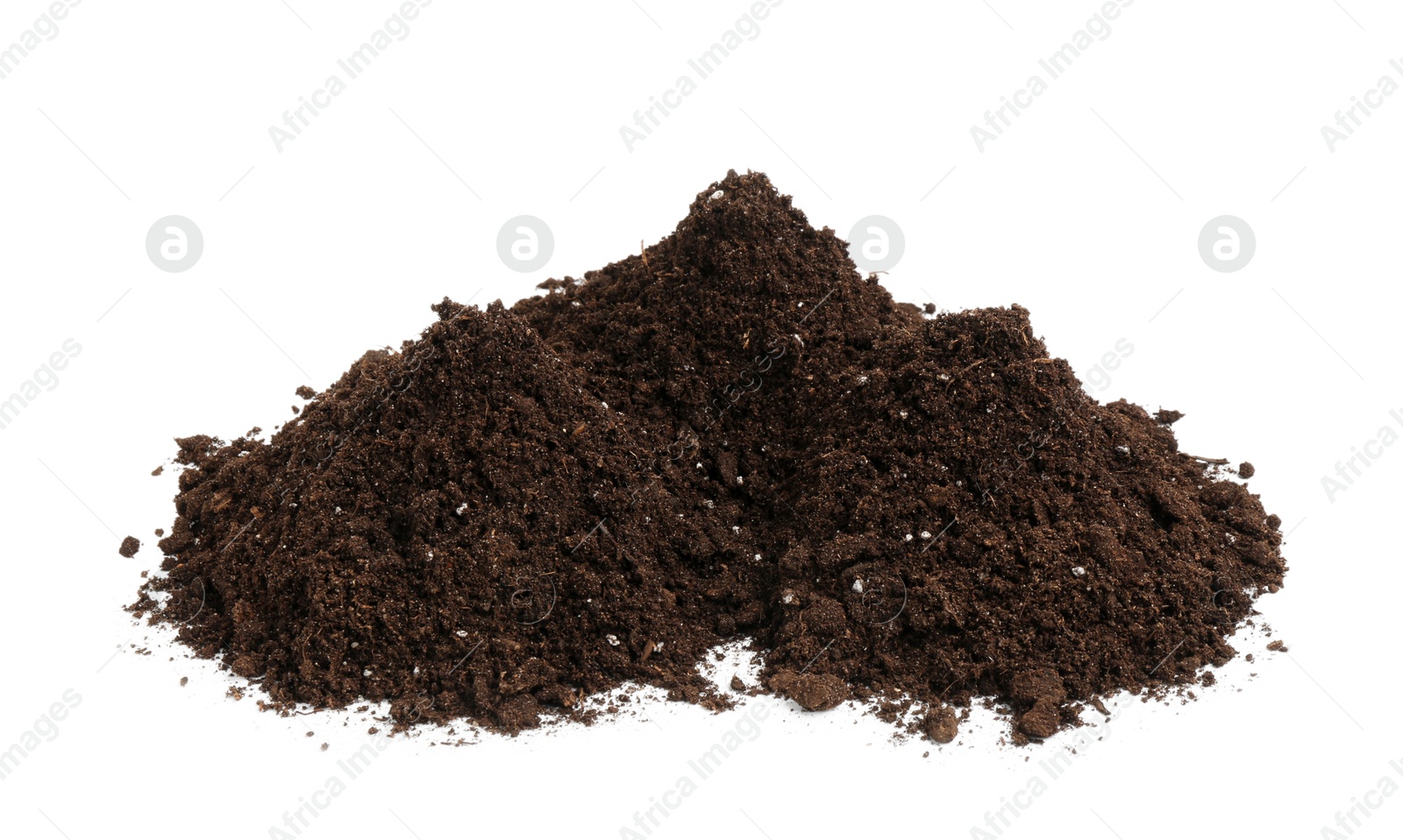 Photo of Piles of fresh soil isolated on white