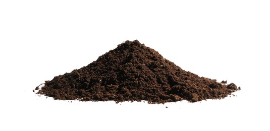 Photo of Pile of fresh soil isolated on white