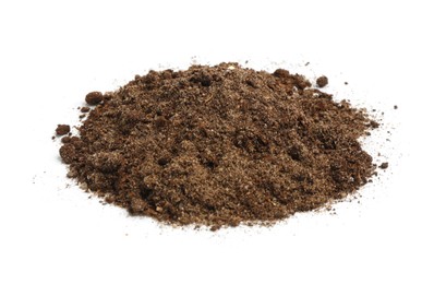 Photo of Pile of fresh soil isolated on white