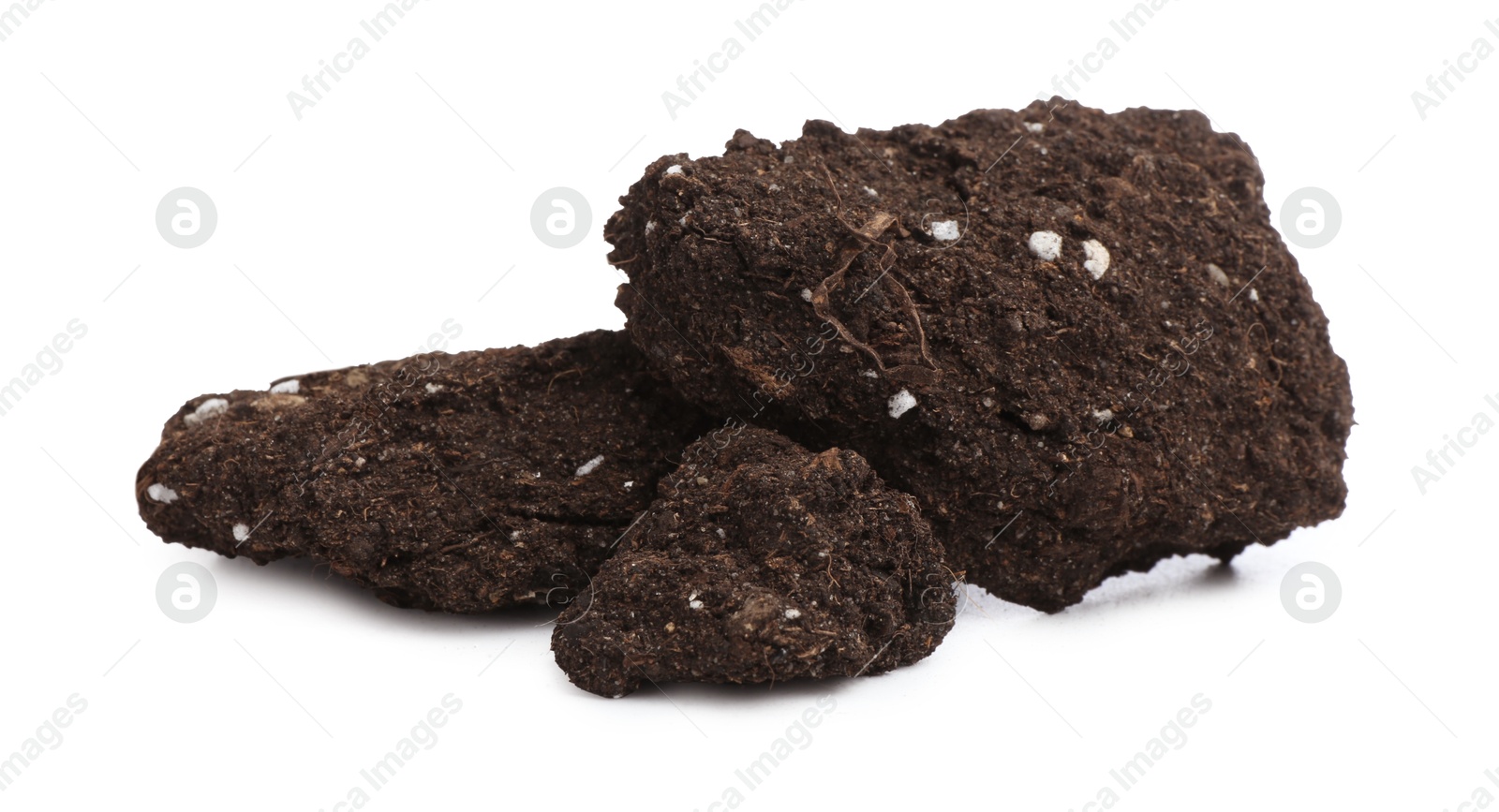 Photo of Piles of fresh soil isolated on white