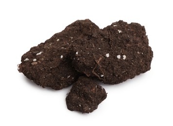 Photo of Piles of fresh soil isolated on white