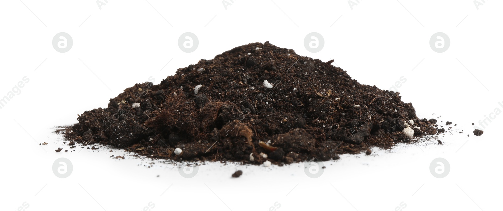 Photo of Pile of fresh soil isolated on white