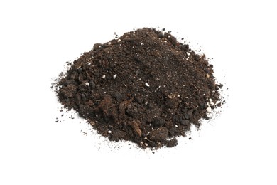 Photo of Pile of fresh soil isolated on white