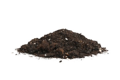 Photo of Pile of fresh soil isolated on white