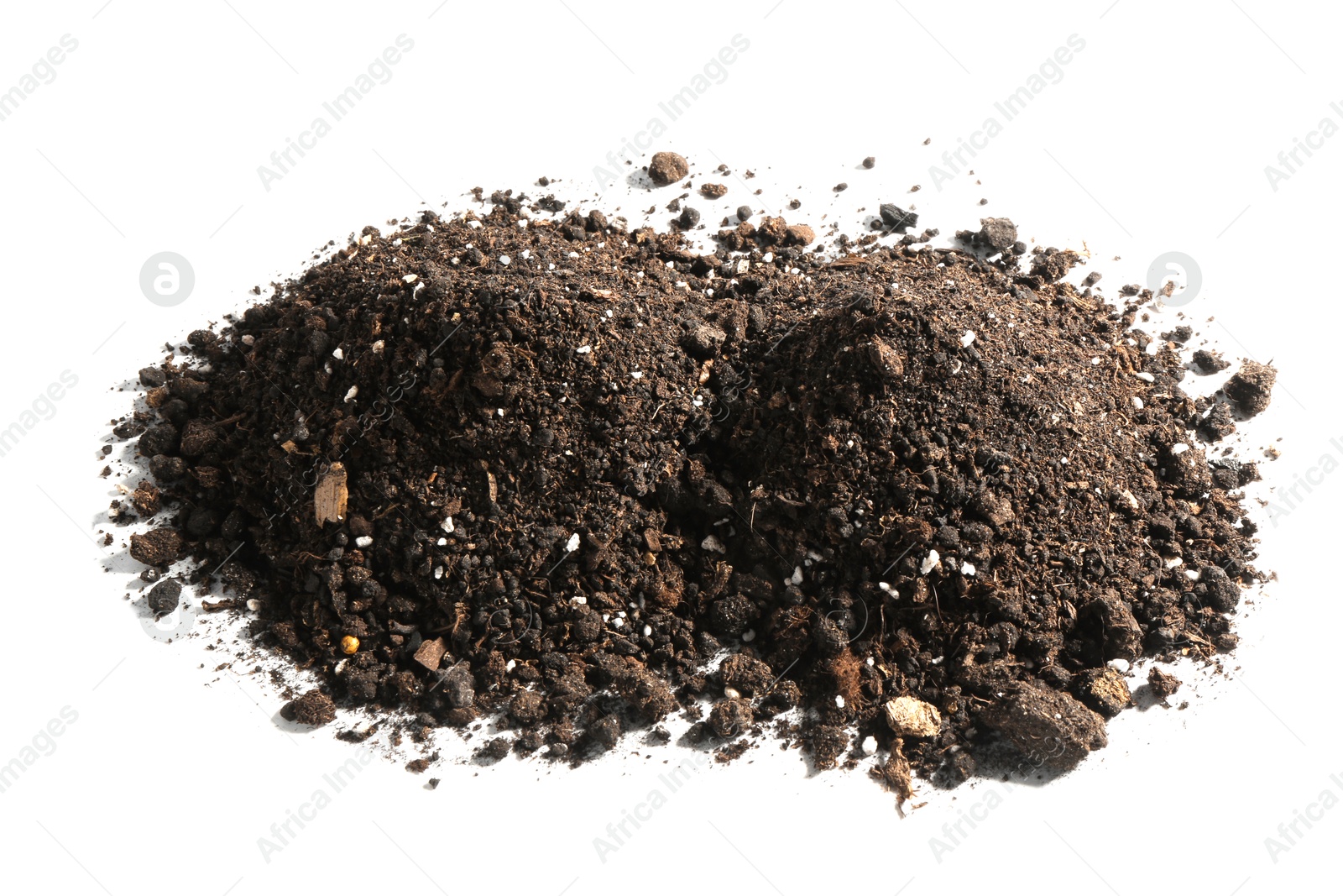 Photo of Piles of fresh soil isolated on white