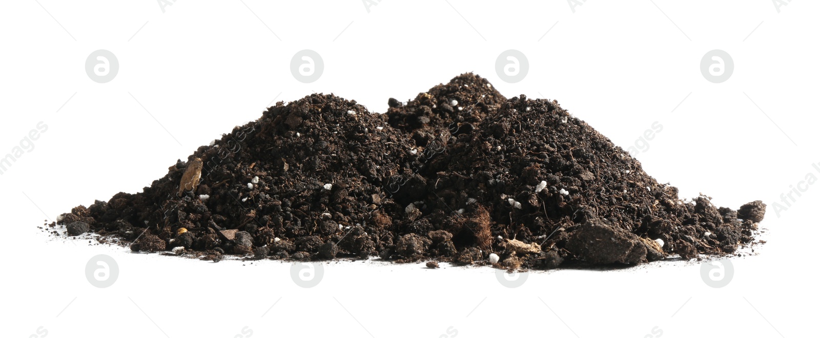 Photo of Piles of fresh soil isolated on white