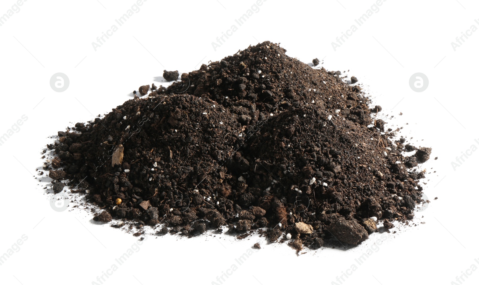 Photo of Piles of fresh soil isolated on white