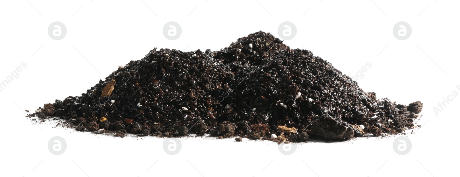 Photo of Piles of fresh soil isolated on white