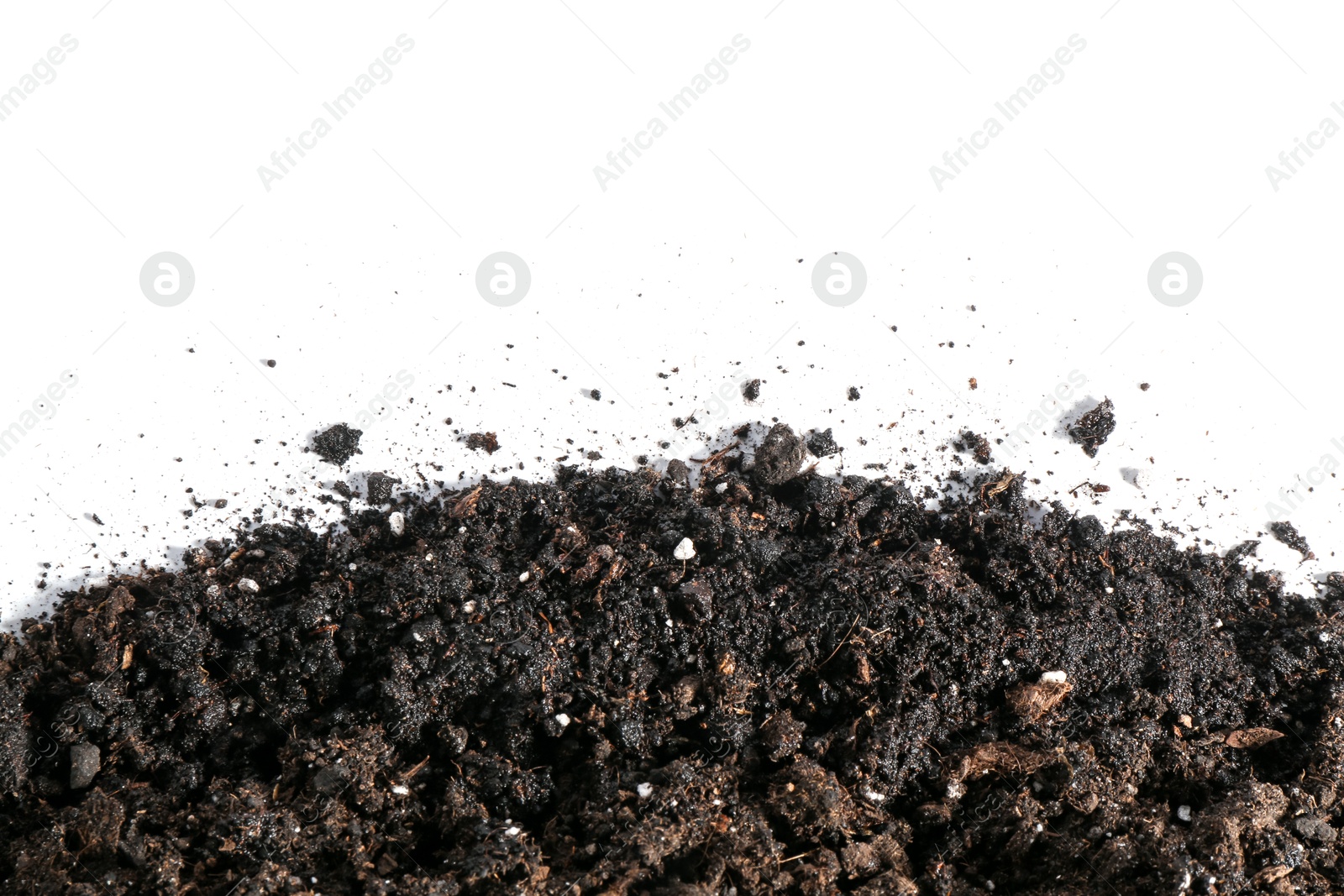 Photo of Pile of fresh soil isolated on white