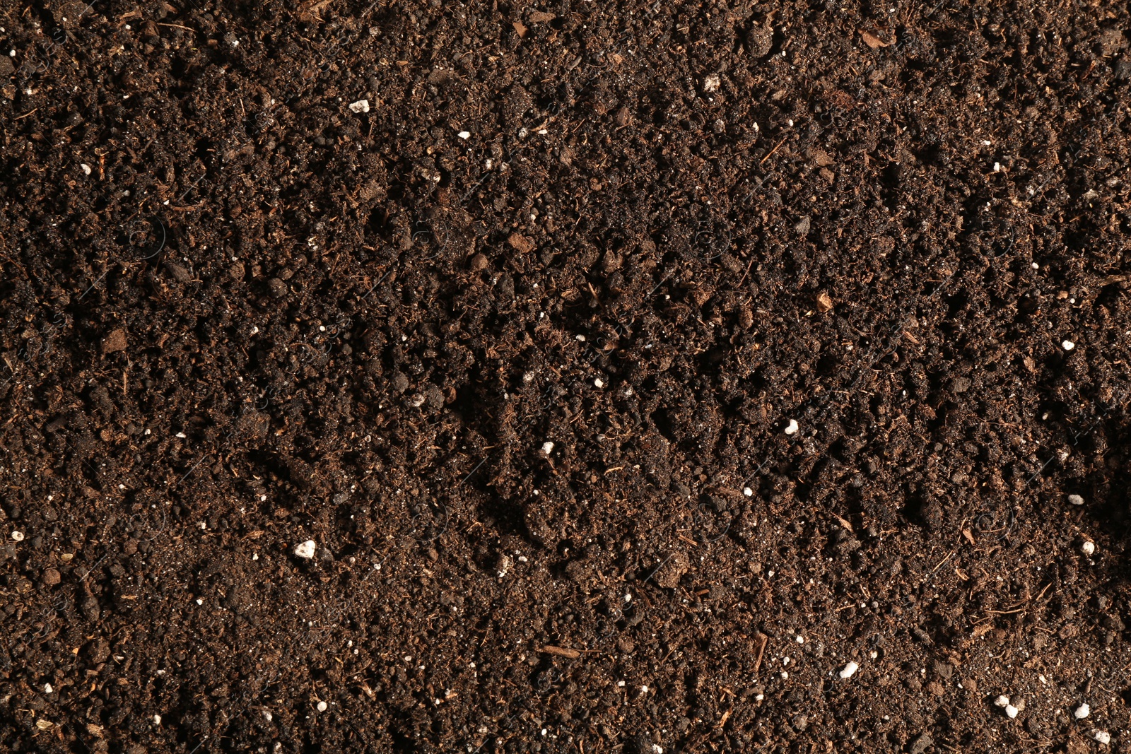 Photo of Texture of fresh soil as background, closeup