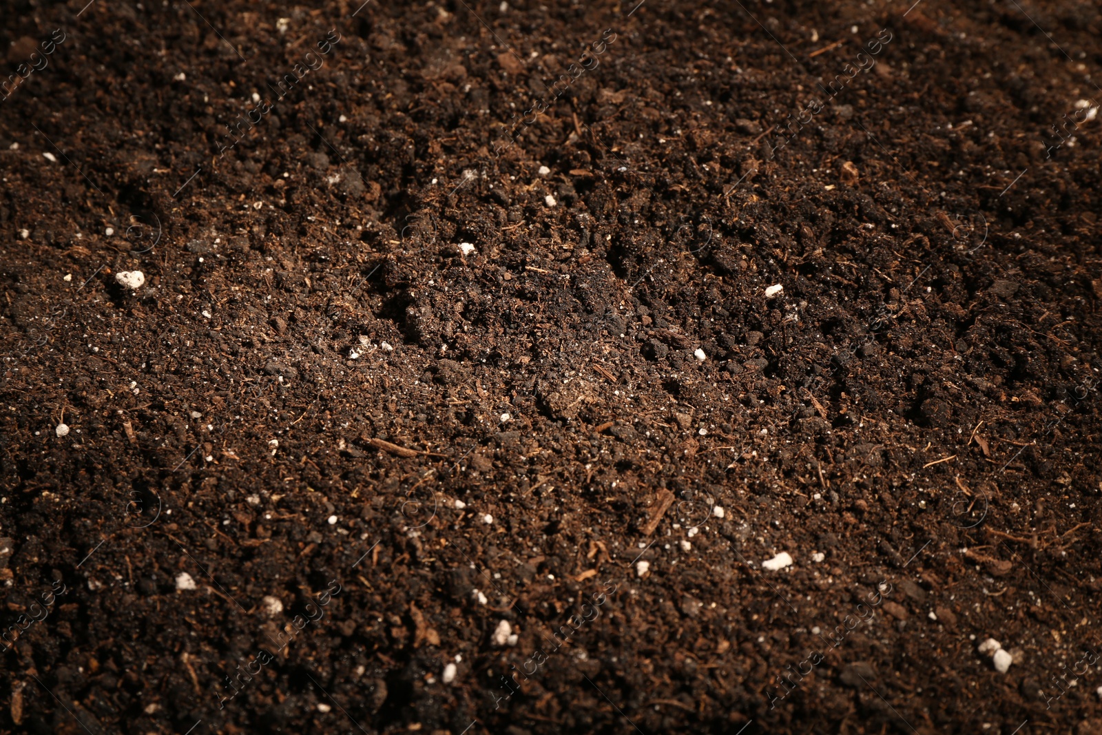 Photo of Texture of fresh soil as background, closeup