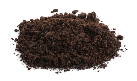 Photo of Pile of fresh soil isolated on white