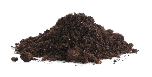 Photo of Pile of fresh soil isolated on white