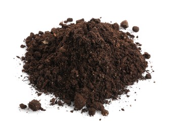 Photo of Pile of fresh soil isolated on white