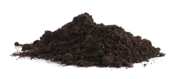 Photo of Pile of fresh soil isolated on white