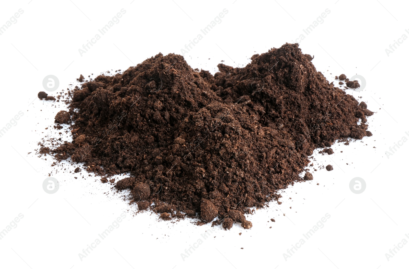 Photo of Piles of fresh soil isolated on white