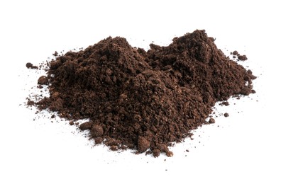 Photo of Piles of fresh soil isolated on white