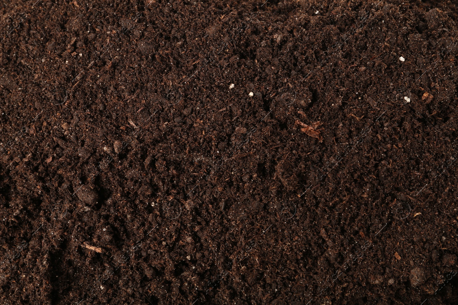 Photo of Texture of fresh soil as background, closeup