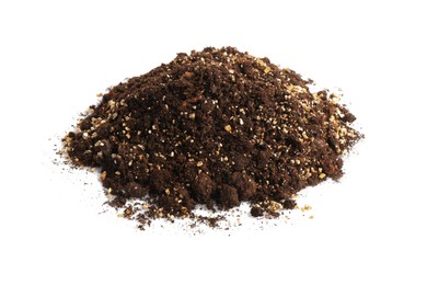 Photo of Pile of fresh soil isolated on white