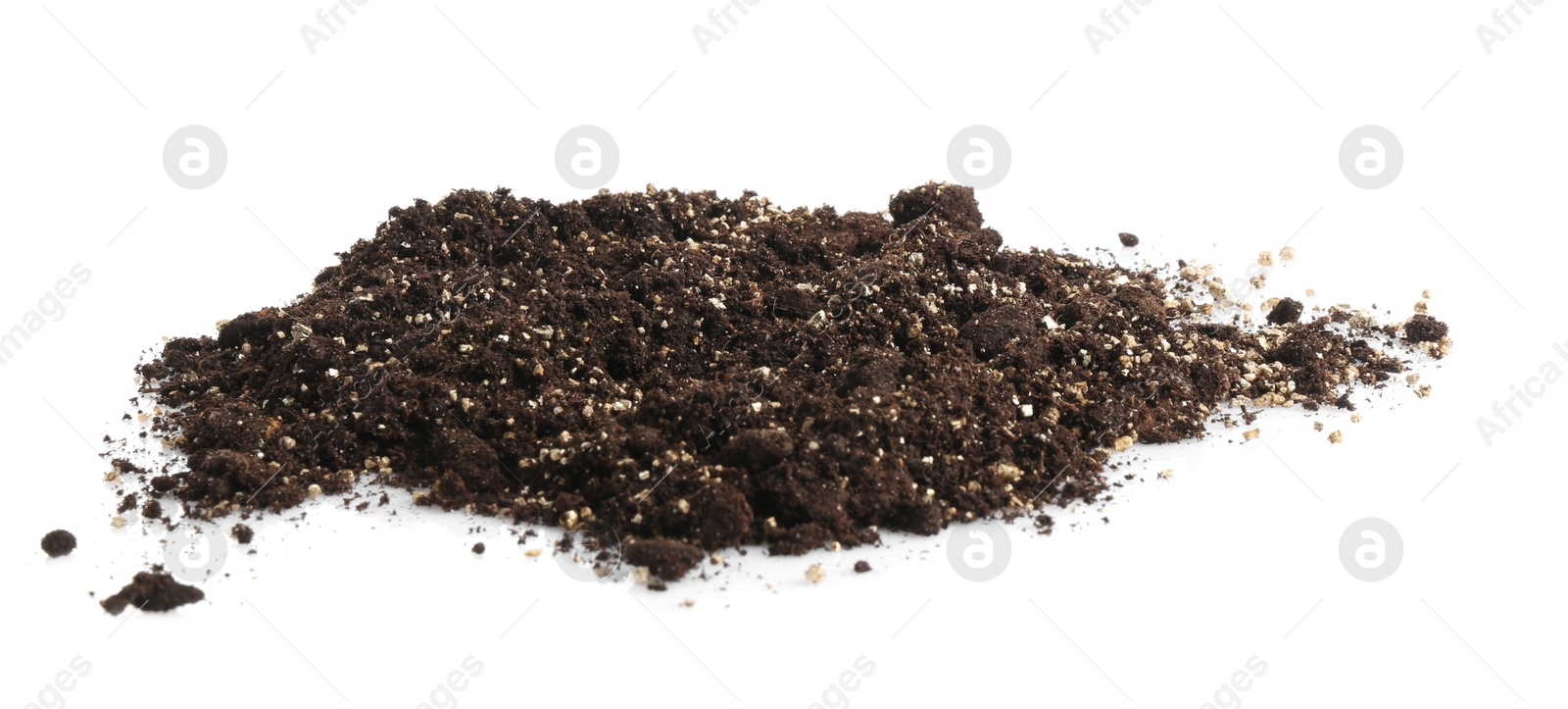 Photo of Pile of fresh soil isolated on white