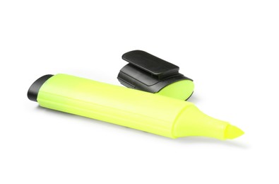 Photo of Bright highlighter and cap isolated on white