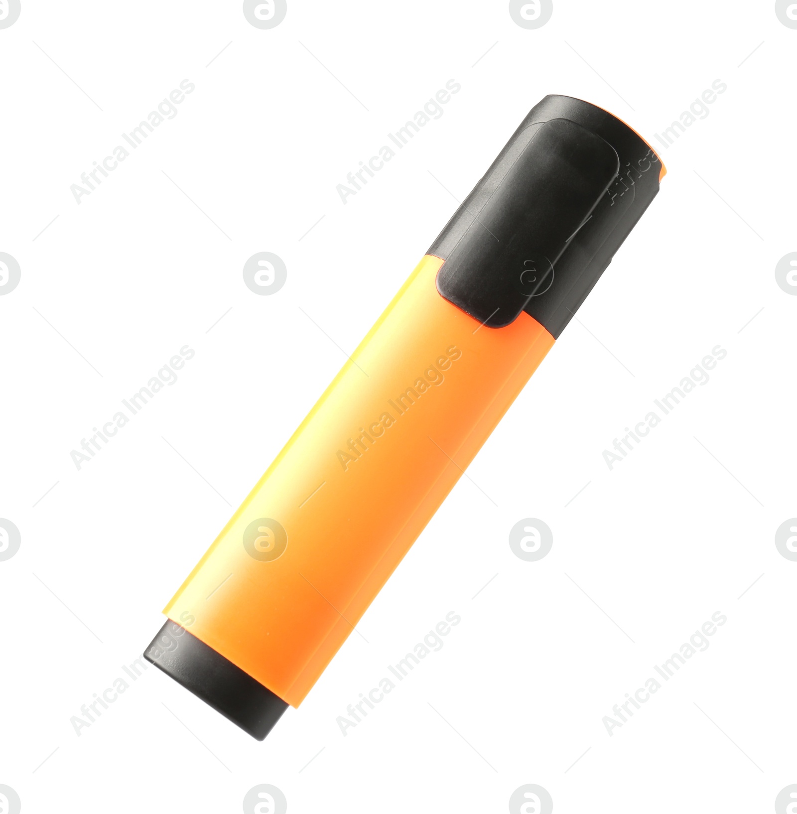 Photo of One bright highlighter in air isolated on white