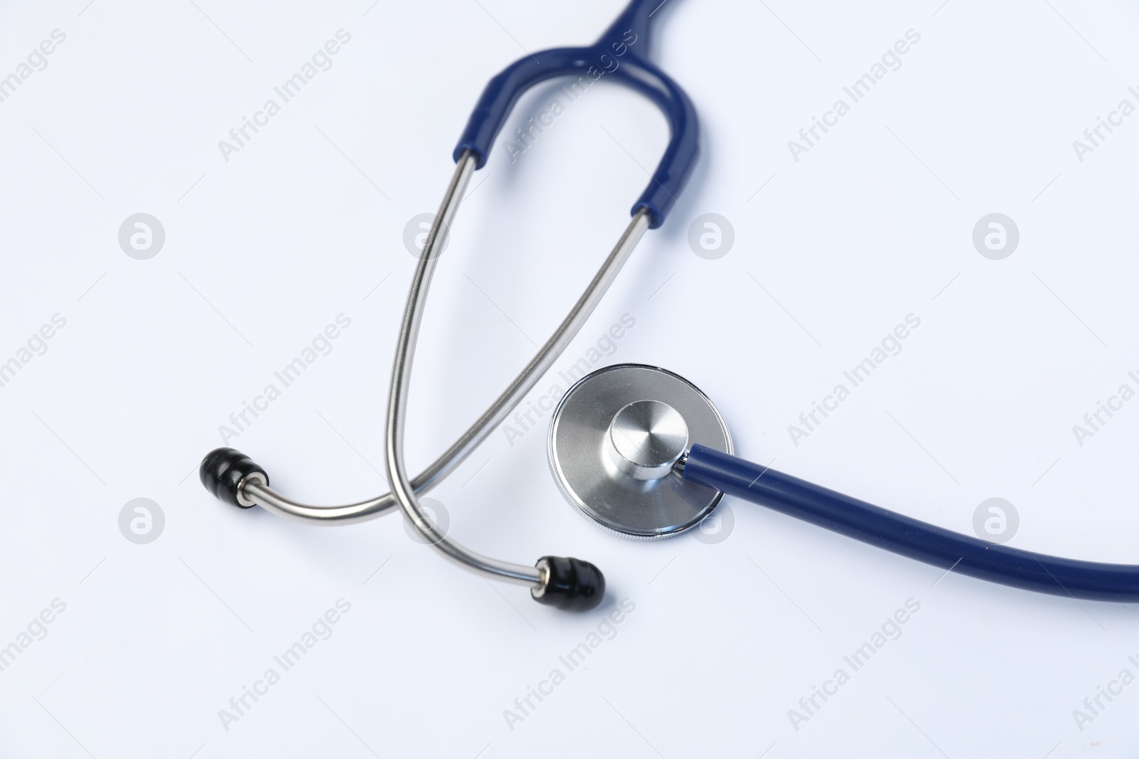 Stethoscope on light background, top view. Medical tool Photo of Stethoscope on light background, top view. Medical tool