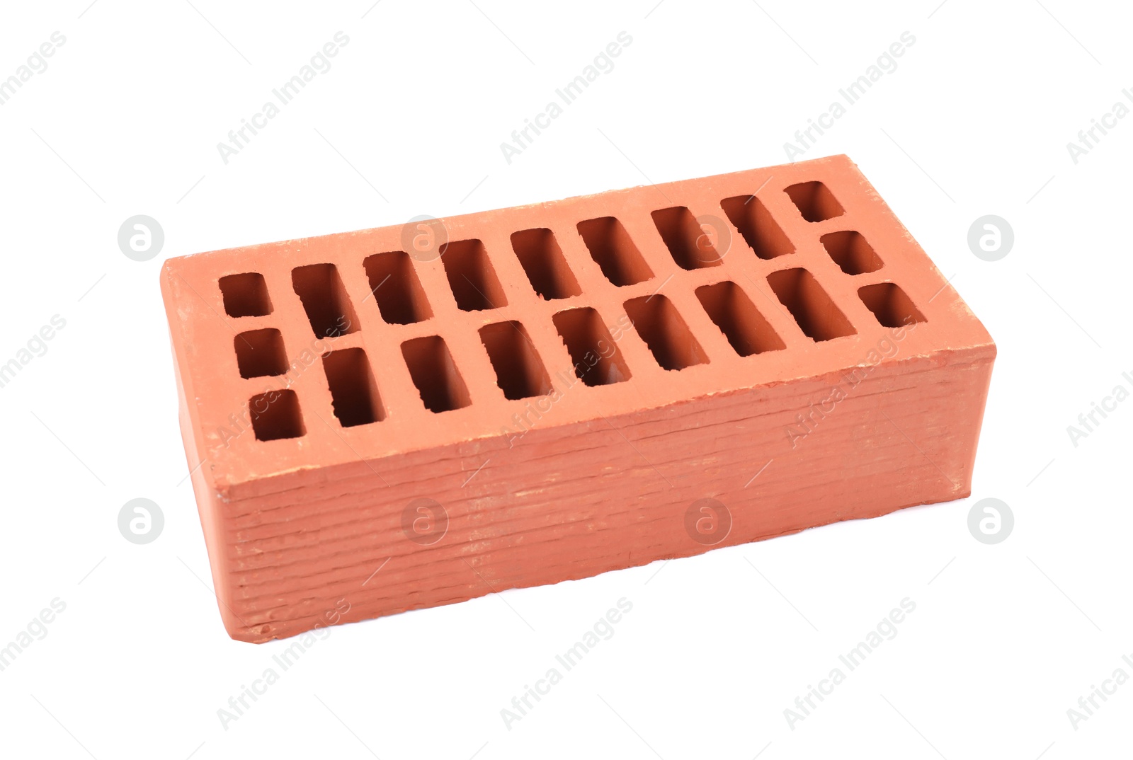 Photo of Red brick isolated on white. Construction material