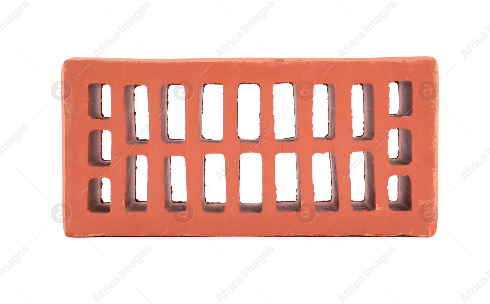 Photo of Red brick isolated on white. Construction material