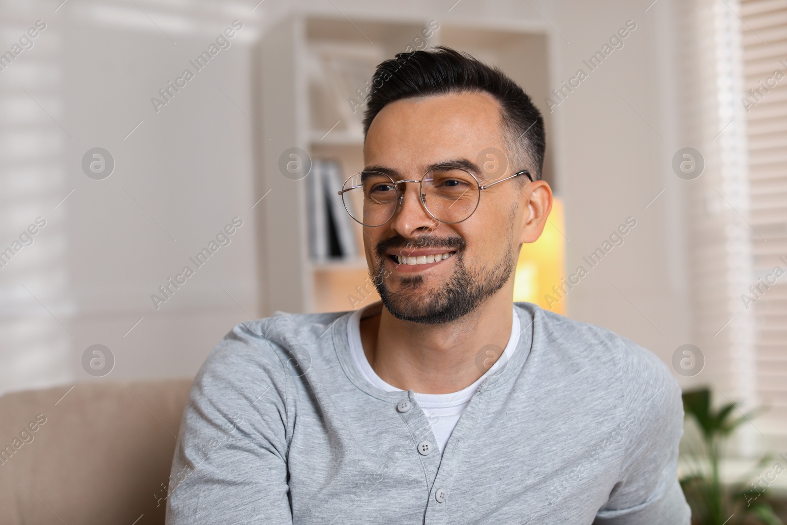 Photo of Portrait of handsome middle aged man indoors