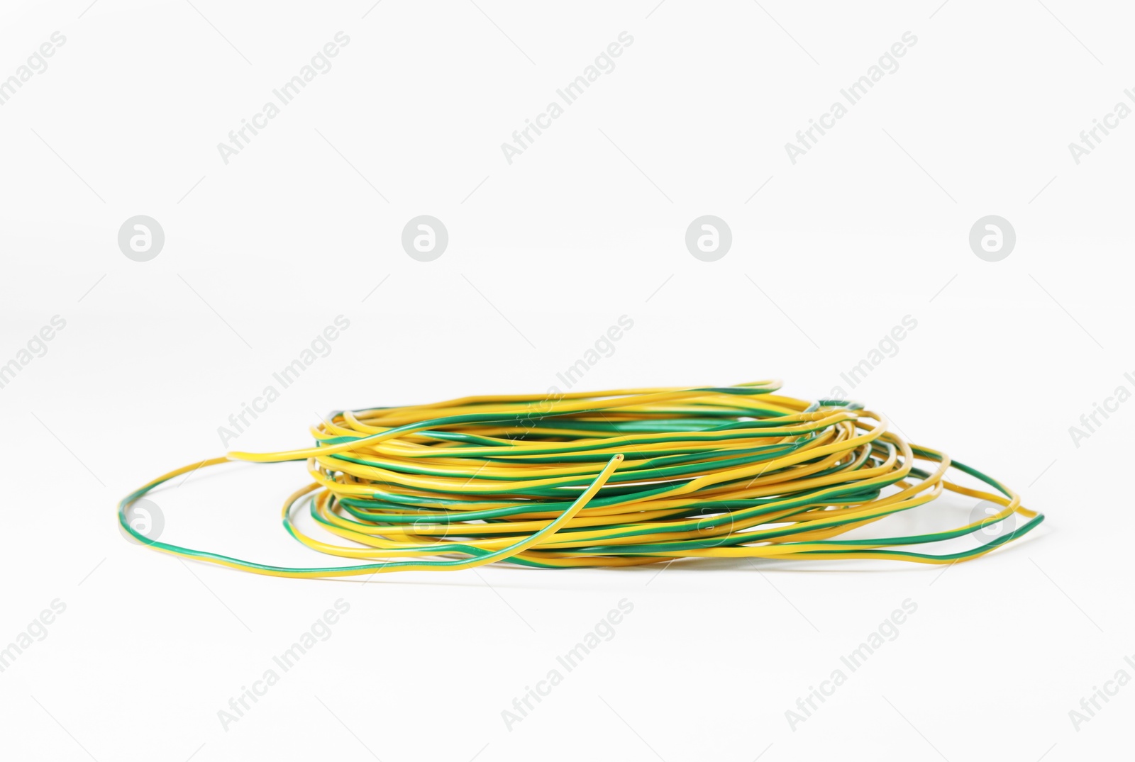 Photo of Insulated colorful electrical wire isolated on white