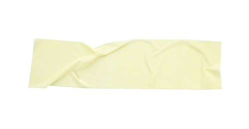 Photo of Strip of masking tape isolated on white, top view