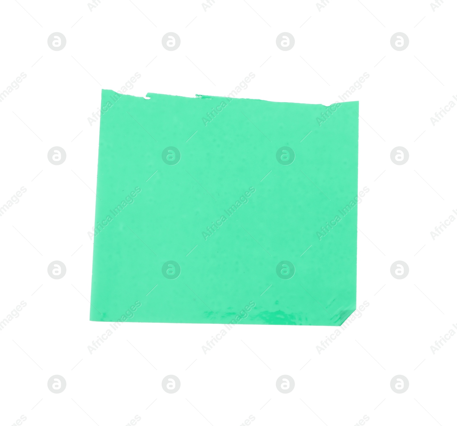 Photo of Strip of green adhesive tape isolated on white, top view