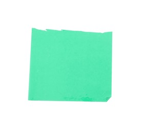 Photo of Strip of green adhesive tape isolated on white, top view