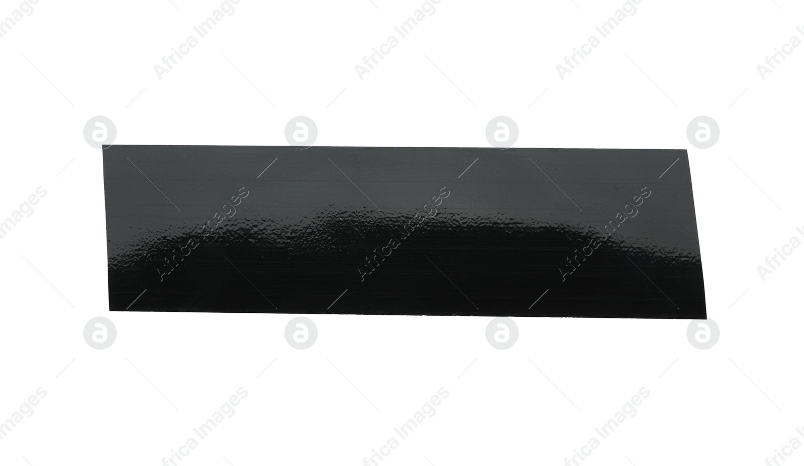 Photo of Strip of black adhesive tape isolated on white, top view