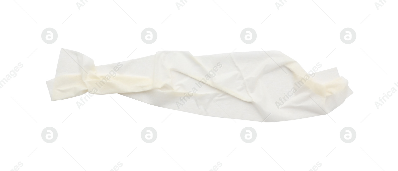 Photo of Strip of masking tape isolated on white, top view