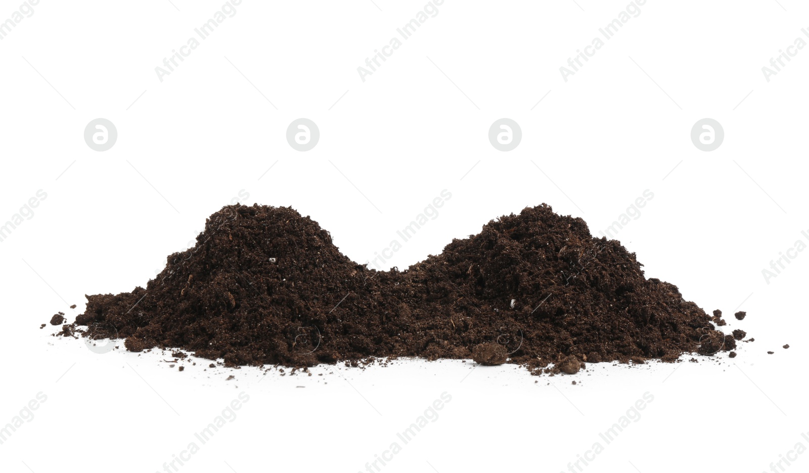 Photo of Piles of fresh soil isolated on white