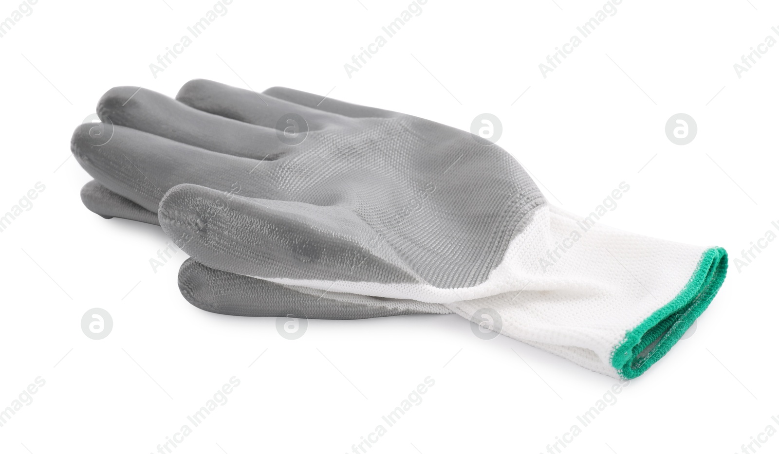 Photo of Protective gloves isolated on white. Safety equipment