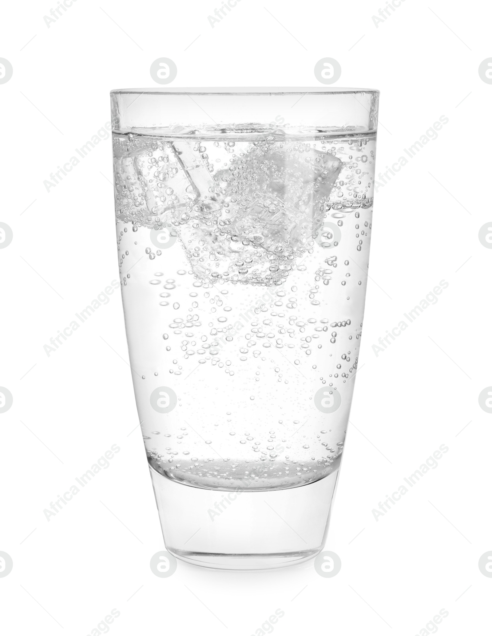 Photo of Glass of refreshing soda water isolated on white