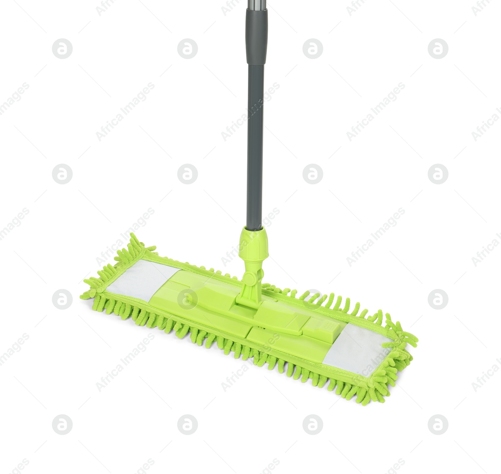 Photo of Microfiber mop isolated on white. Cleaning equipment